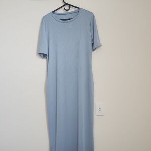 Light Blue Ribbed Dress